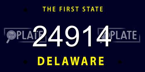 24914 Delaware License Plate