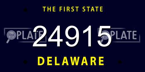 24915 Delaware License Plate