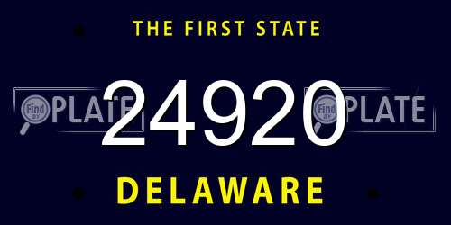 24920 Delaware License Plate