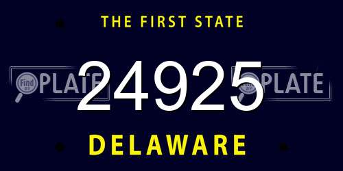24925 Delaware License Plate
