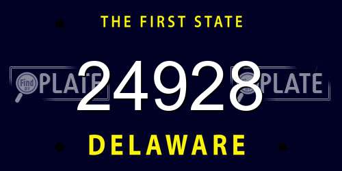 24928 Delaware License Plate