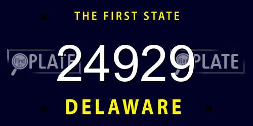 24929 Delaware License Plate