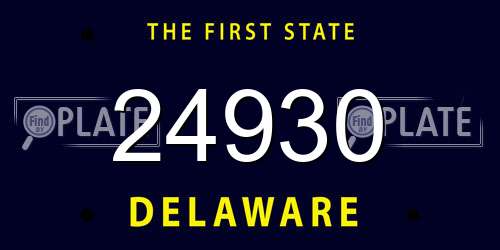 24930 Delaware License Plate