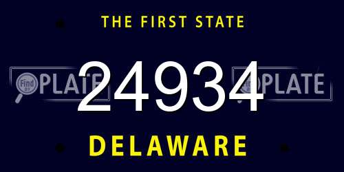 24934 Delaware License Plate
