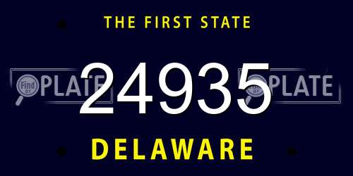 24935 Delaware License Plate