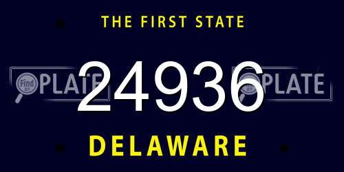 24936 Delaware License Plate