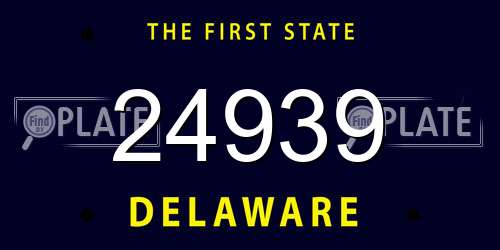 24939 Delaware License Plate