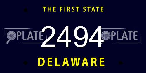 2494 Delaware License Plate