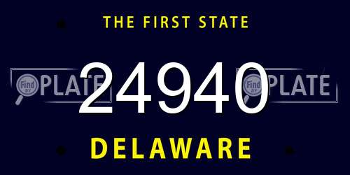 24940 Delaware License Plate