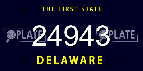 24943 Delaware License Plate