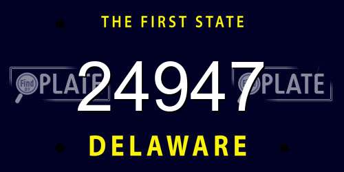 24947 Delaware License Plate