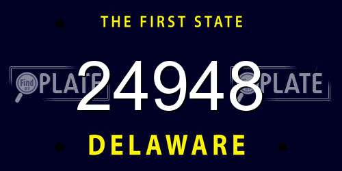 24948 Delaware License Plate