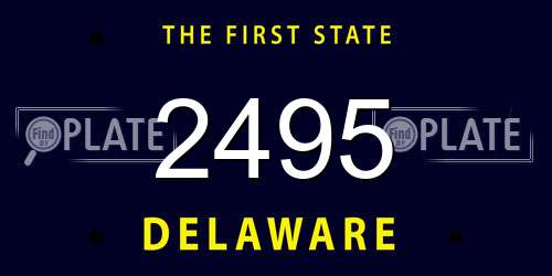 2495 Delaware License Plate