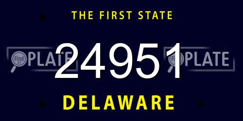 24951 Delaware License Plate