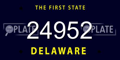24952 Delaware License Plate