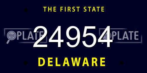 24954 Delaware License Plate