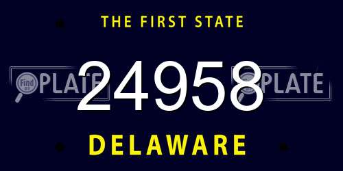 24958 Delaware License Plate