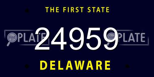 24959 Delaware License Plate