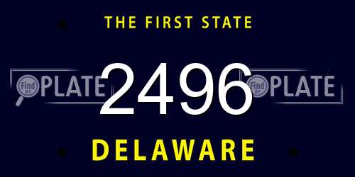 2496 Delaware License Plate