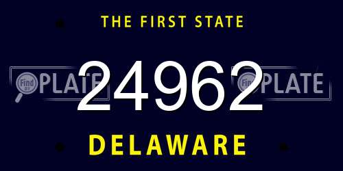24962 Delaware License Plate