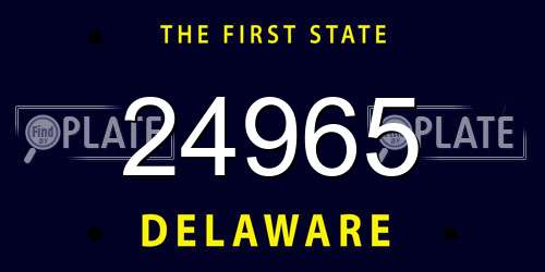 24965 Delaware License Plate