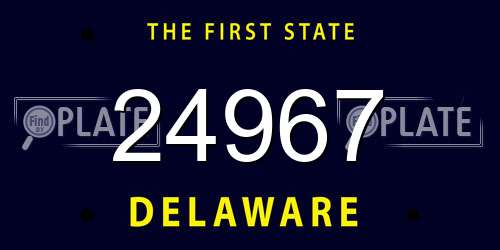 24967 Delaware License Plate