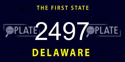 2497 Delaware License Plate