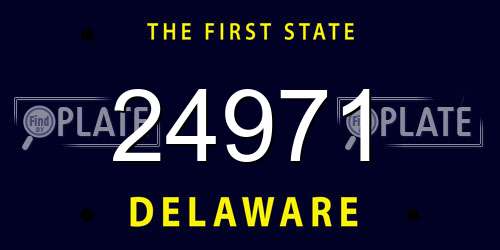 24971 Delaware License Plate