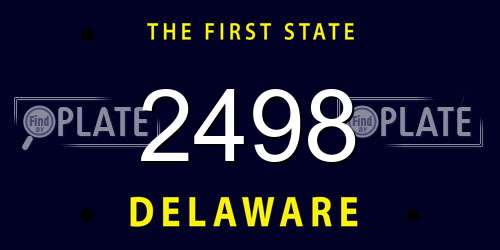 2498 Delaware License Plate