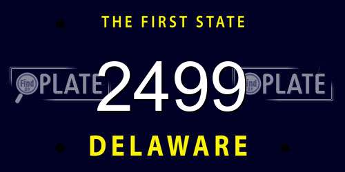 2499 Delaware License Plate