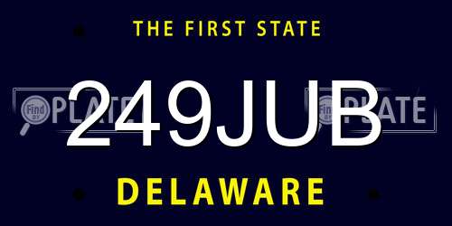249JUB Delaware License Plate