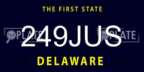 249JUS Delaware License Plate