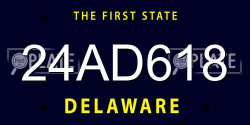 24AD618 Delaware License Plate