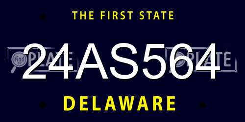 24AS564 Delaware License Plate