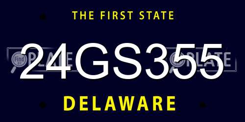 24GS355 Delaware License Plate