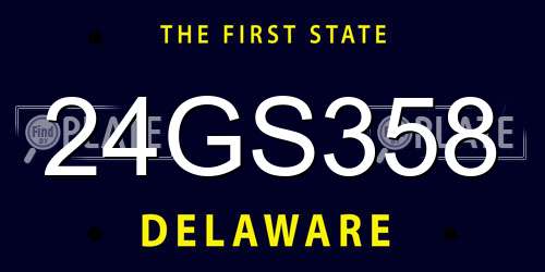 24GS358 Delaware License Plate