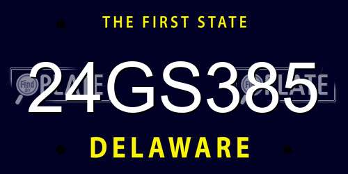 24GS385 Delaware License Plate