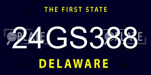 24GS388 Delaware License Plate
