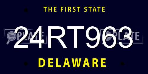 24RT963 Delaware License Plate