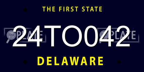 24TO042 Delaware License Plate