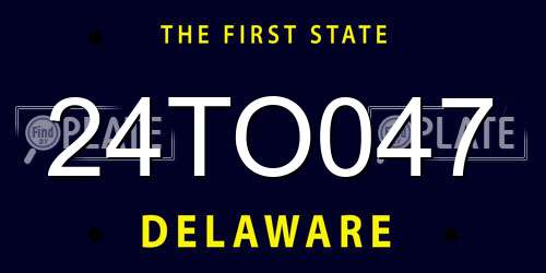 24TO047 Delaware License Plate