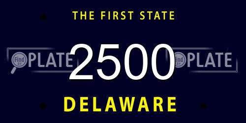2500 Delaware License Plate