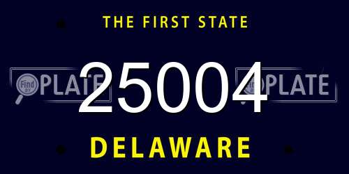 25004 Delaware License Plate