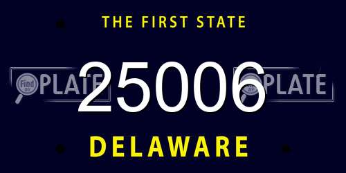 25006 Delaware License Plate
