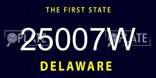25007W Delaware License Plate