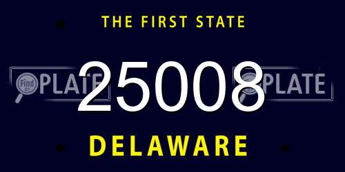 25008 Delaware License Plate