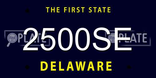 2500SE Delaware License Plate