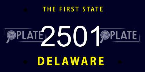 2501 Delaware License Plate