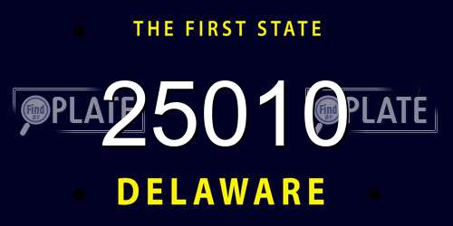 25010 Delaware License Plate