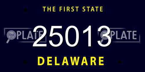 25013 Delaware License Plate
